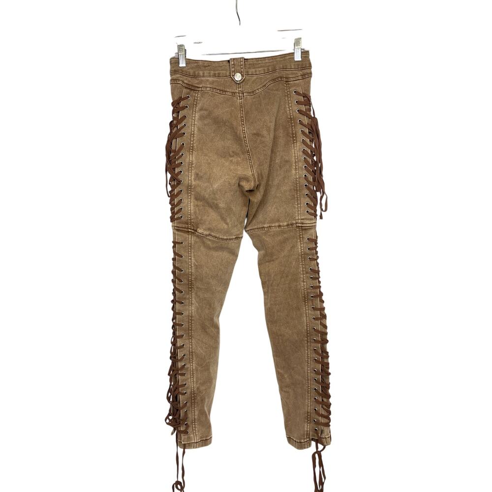 Rise Lace-up jeans tan 9 - Picture 8 of 8
